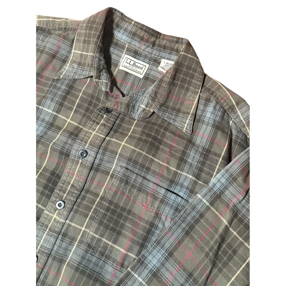 L.L.Bean Other - LL Bean Mens Large Tall Flannel Shirt Plaid Button Up Long Sleeve Cotton Blend